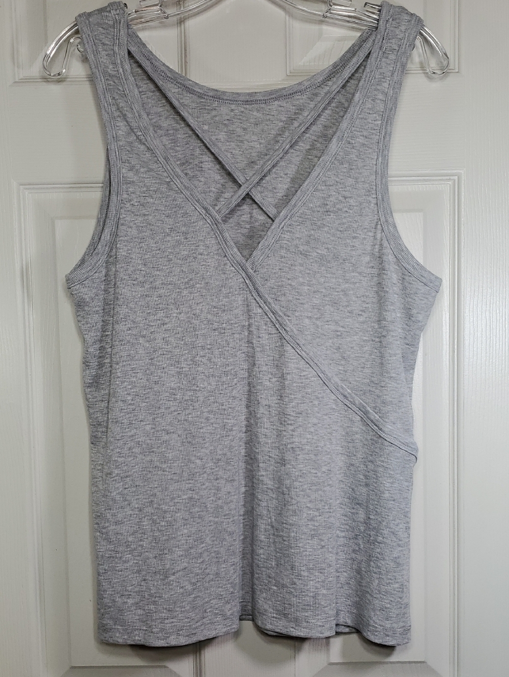 Dip Grey Criss Cross Ribbed Tank Top Women's XXL